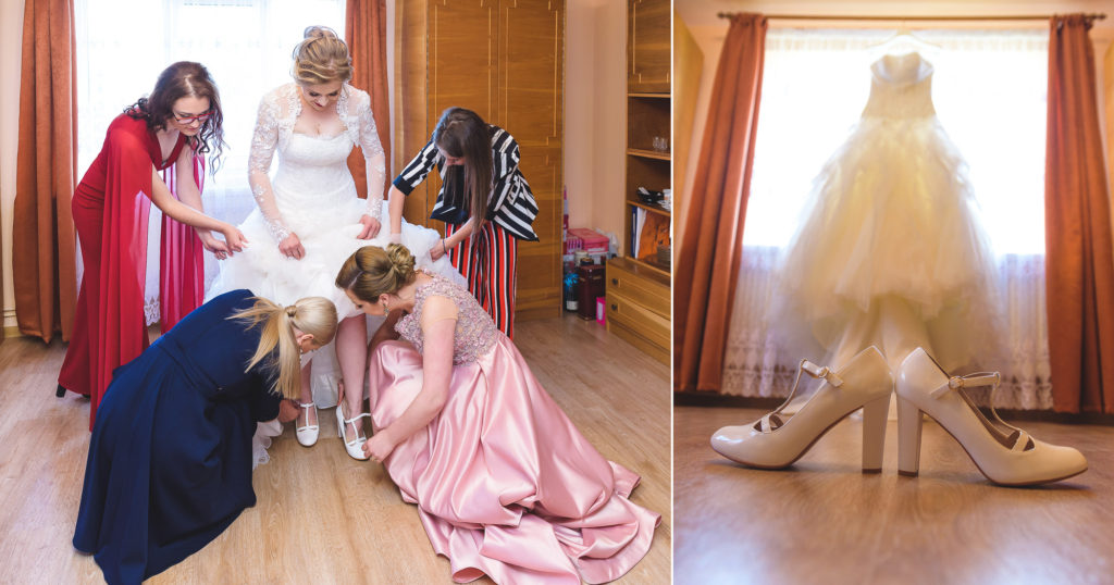 fotografie creativa de nunta, pantofii miresei